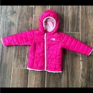Toddler girls The North Face reversible winter jacket. 2T